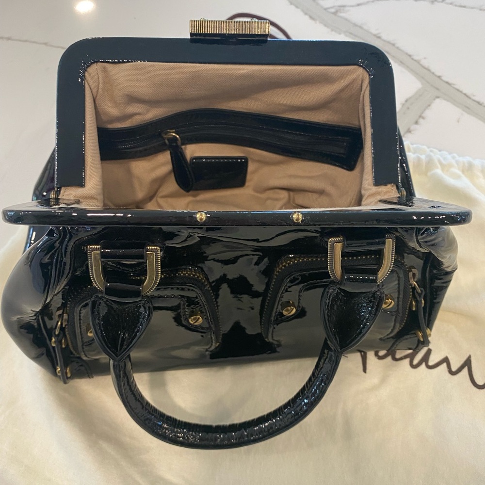 Cole Haan Black Patent Leather Handle Purse - Picture 3 of 13